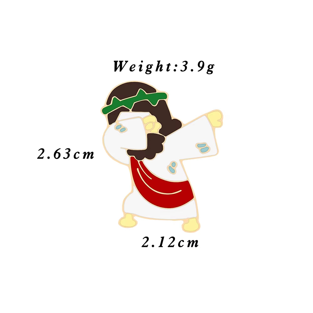 Jesus Messiah Shirt Lapel Pins Cartoon Character Brooches Enamel Christian Faith Icon Badge Clothes Bag Jewelry Gift for Friend